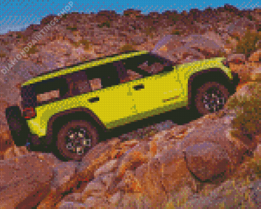 Green Off Roading Car Diamond Paintings