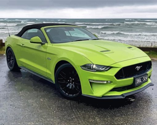 Green Ford Mustang Convertible Diamond Paintings