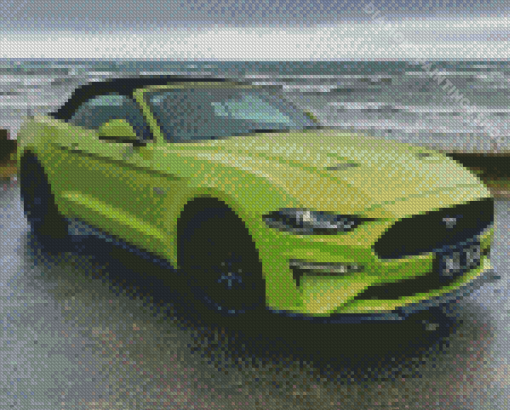 Green Ford Mustang Convertible Diamond Paintings