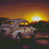 Herbie VW Car Sunset Diamond Paintings