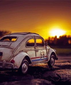 Herbie VW Car Sunset Diamond Paintings