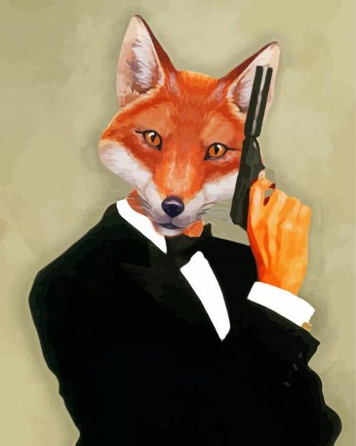 Human Fox With Gun Diamond Paintings