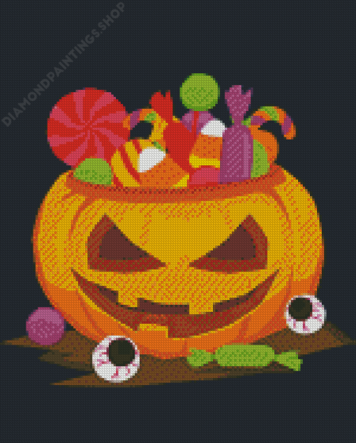 Illustration Halloween Candy Pumpkin Diamond Paintings