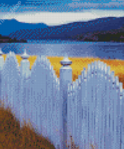 Lake White Picket Fence Diamond Paintings