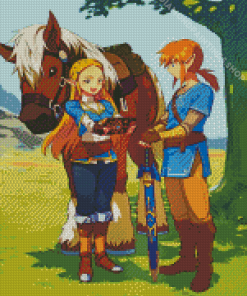 Link And Princess Zelda Diamond Paintings