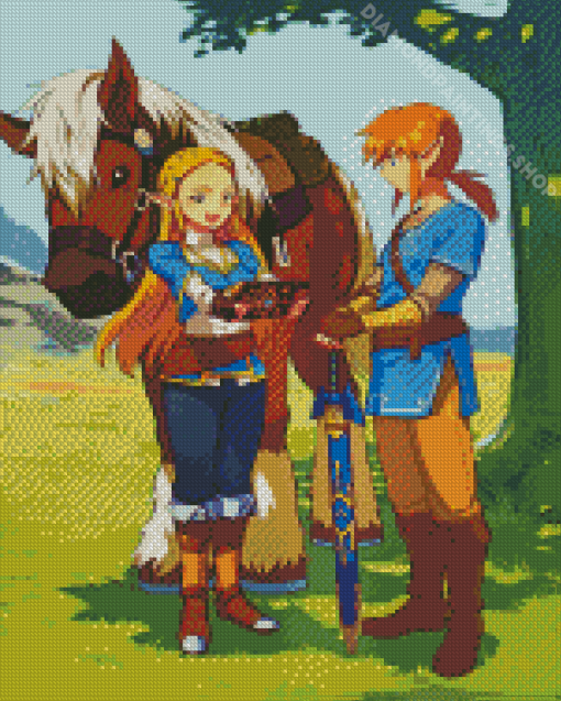 Link And Princess Zelda Diamond Paintings