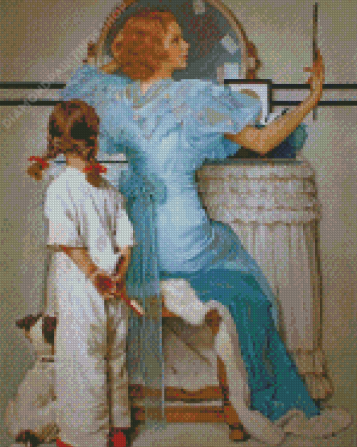 Mom And Daughter Rockwell Diamond Paintings