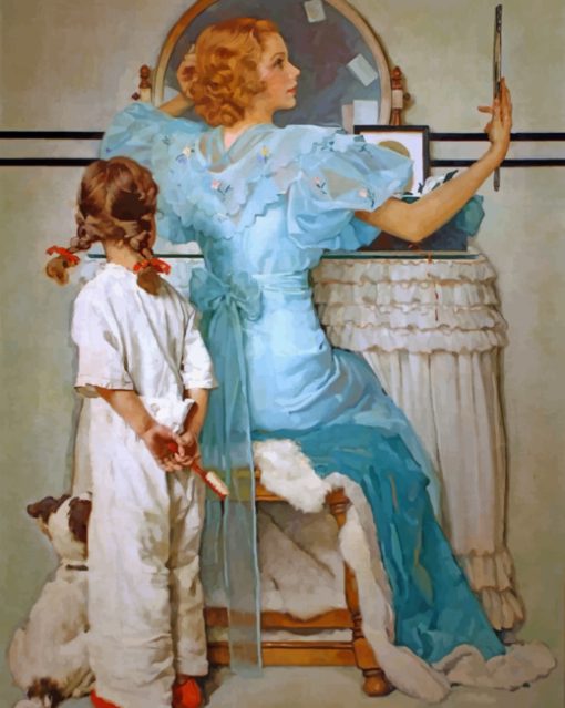 Mom And Daughter Rockwell Diamond Paintings