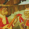 Monkey Playing Guitar Diamond Paintings