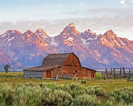 Moulton Barn In The Grand Teton Diamond Paintings