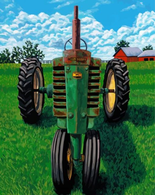 Old John Deere Tractor Art Diamond Paintings