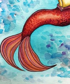 Orange Mermaid Tail Art Diamond Paintings