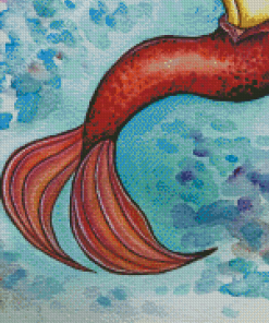 Orange Mermaid Tail Art Diamond Paintings