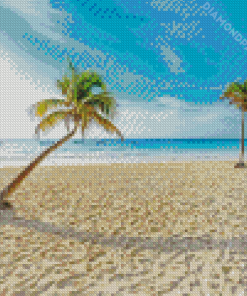 Palm Trees In Quintana Roo Beach Diamond Paintings
