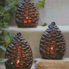 Pinecone Tealight Lantern Diamond Paintings