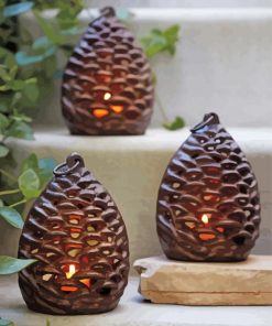 Pinecone Tealight Lantern Diamond Paintings