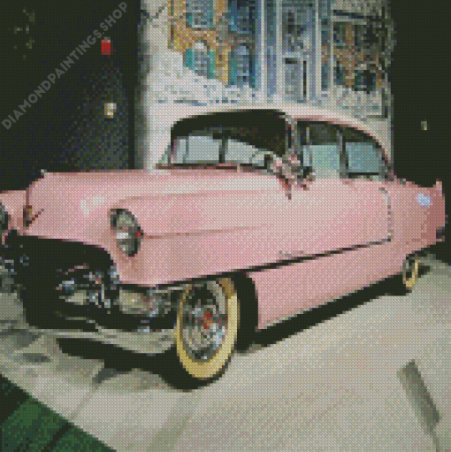 1950s Pink Cadillac Car Diamond Paintings