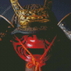 Red Japanese Helmet Diamond Paintings