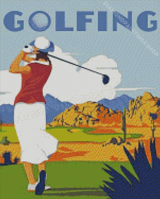 Vintage Retro Golf Poster Diamond Paintings