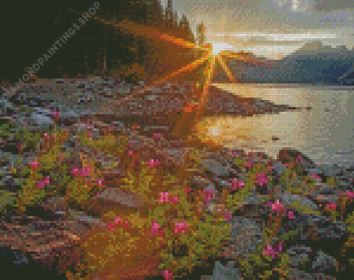 Sunrise At Rawson Lake Alberta Diamond Paintings
