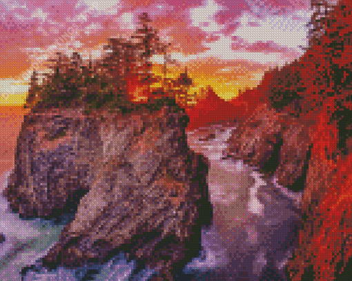 Incredible Oregon Sunset At The Coast Diamond Paintings