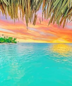 Tobago Island Beach At Sunset Diamond Paintings