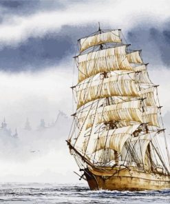 Vintage American Tall Ships Diamond Paintings