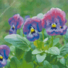 Violet Flower Diamond Paintings