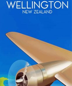 Wellington New Zealand By Air Poster Diamond Paintings