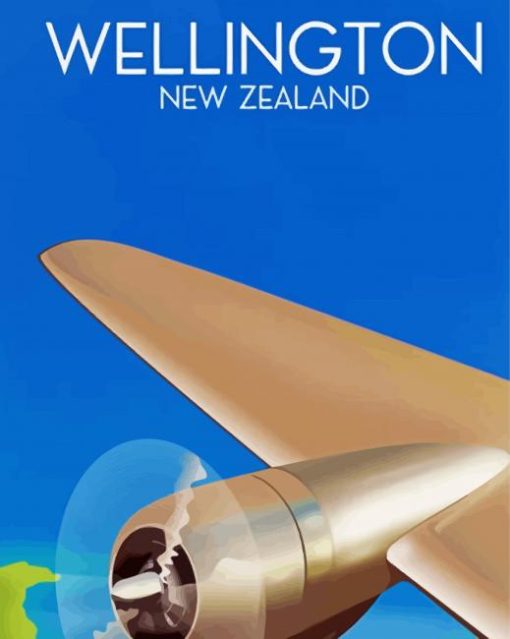 Wellington New Zealand By Air Poster Diamond Paintings