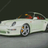 White Porsche 911 Turbo Diamond Paintings