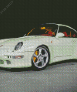 White Porsche 911 Turbo Diamond Paintings