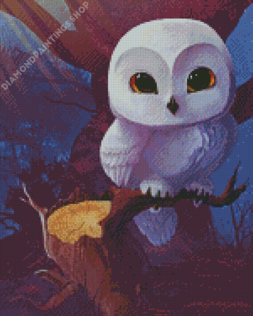 White Adorable Owl Diamond Paintings
