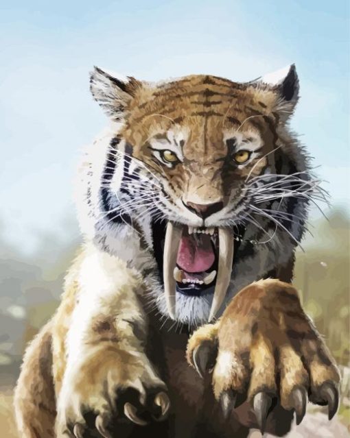 Wild Saber Tooth Tiger Diamond Paintings