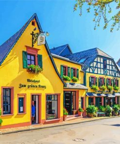 Yellow German Houses Diamond Paintings