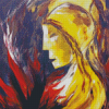 Abstract Woman On Fire Diamond Paintings