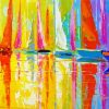 Abstract Colorful Sailboats Diamond Paintings