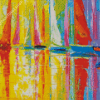 Abstract Colorful Sailboats Diamond Paintings