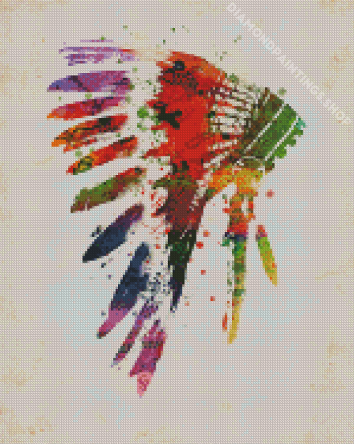 Abstract Native American Headdress Diamond Paintings