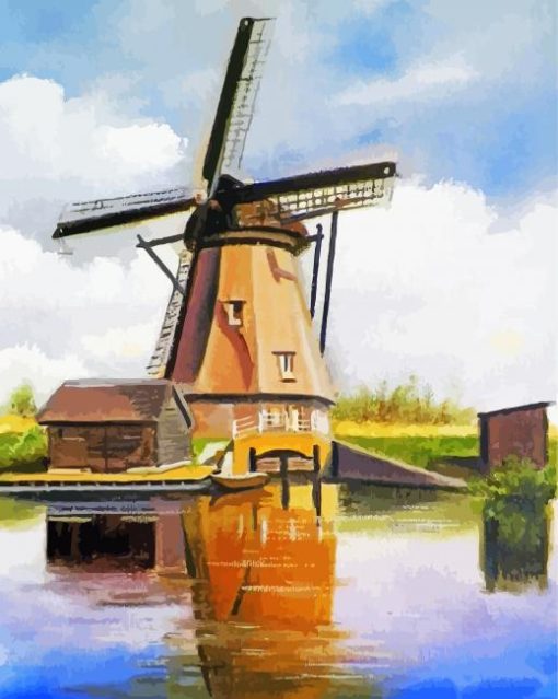 Abstract Windmill Reflection Diamond Paintings