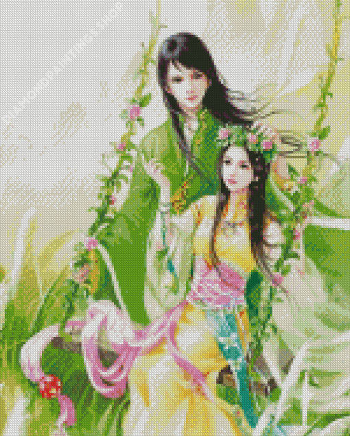 Anime Chinese Lovers Diamond Paintings