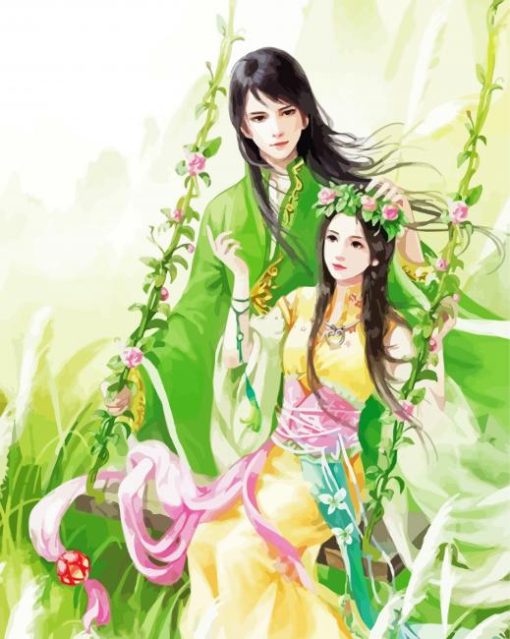 Anime Chinese Lovers Diamond Paintings