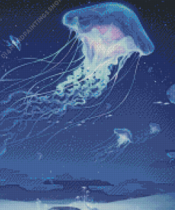 Blue Galaxy Jellyfish Diamond Paintings