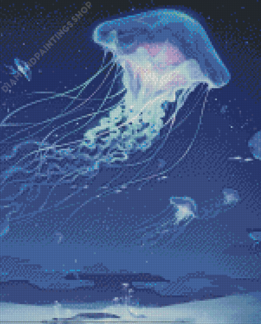 Blue Galaxy Jellyfish Diamond Paintings