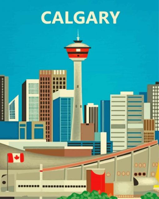 Calgary Alberta City Poster Diamond Paintings