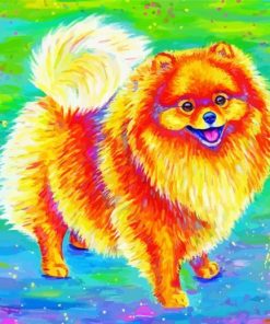 Colorful Pomeranian Art Diamond Paintings