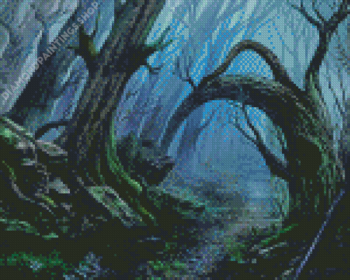 Creepy Forest At Night Diamond Paintings
