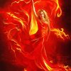 Fire Woman Dress Diamond Paintings