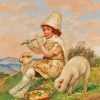 Girl With Sheep Diamond Paintings