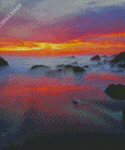 Misty Sunrise Seascape Diamond Paintings